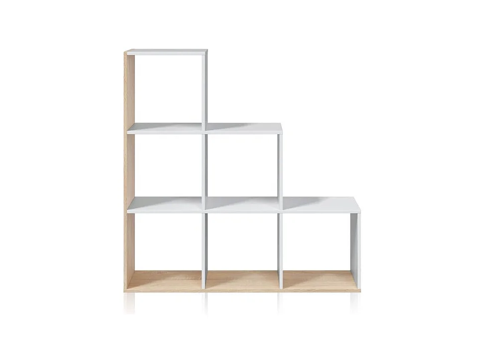 Estantería Teron Blanco Artik (Blanco Mate) - Roble Canadian