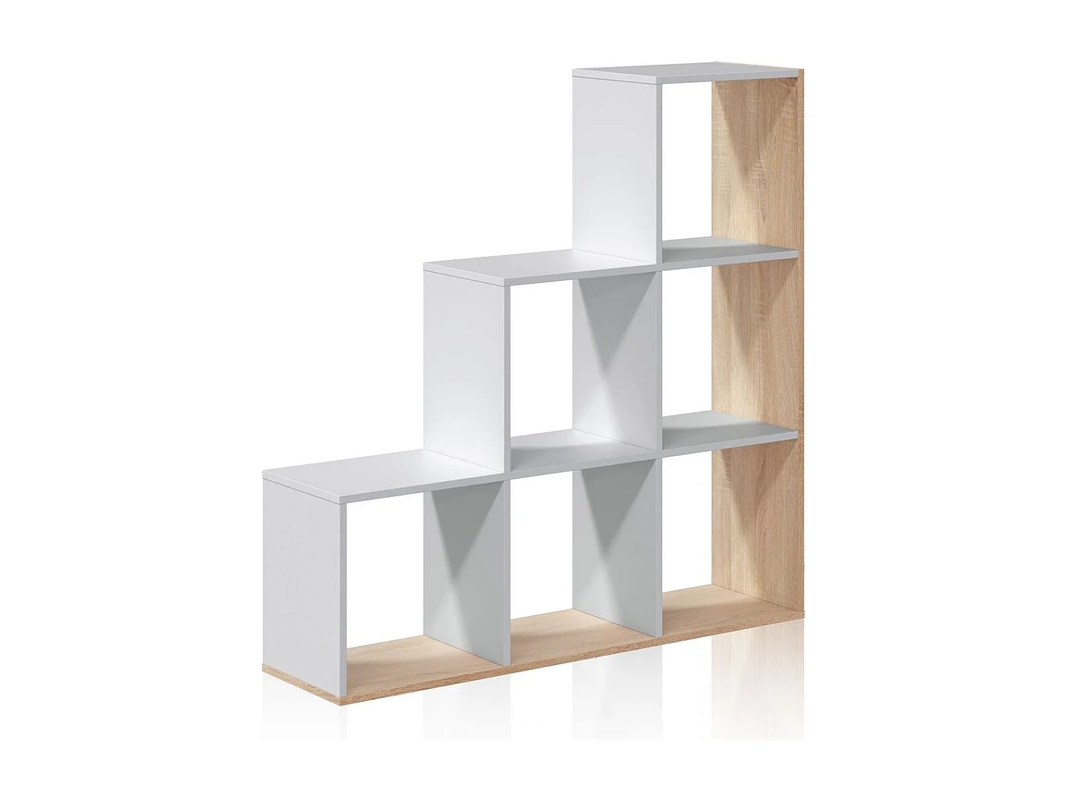 Estantería Teron Blanco Artik (Blanco Mate) - Roble Canadian