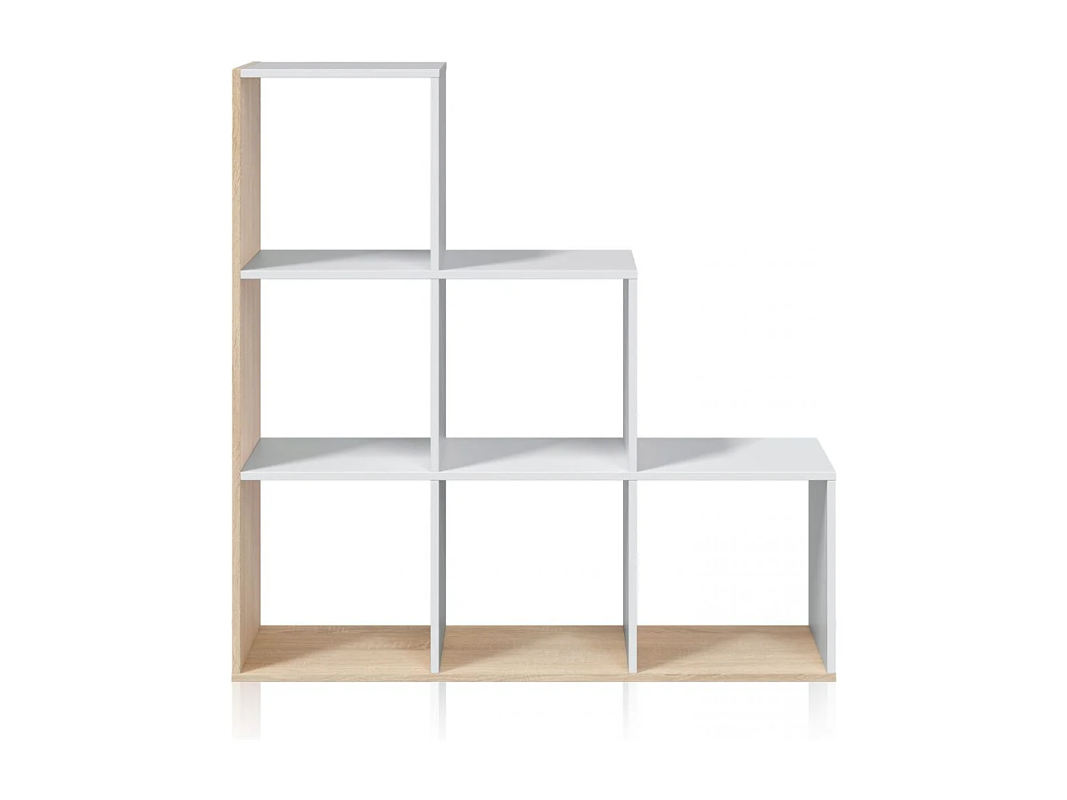 Estantería Teron Blanco Artik (Blanco Mate) - Roble Canadian