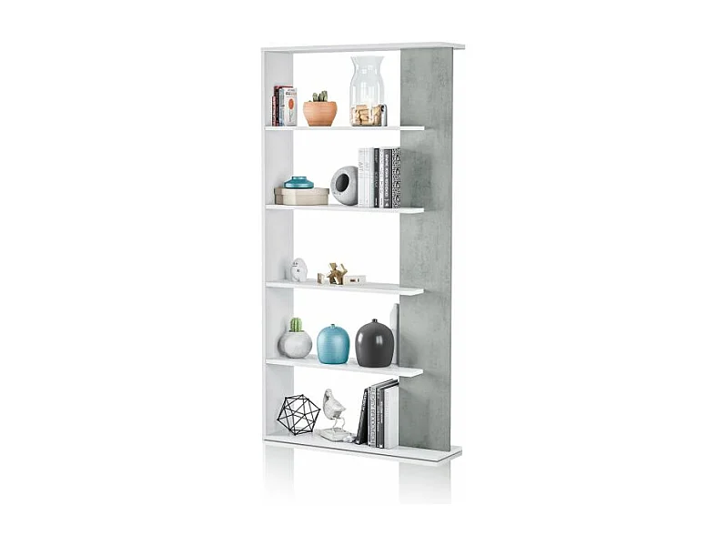 Estantería Opal Blanco Artik (Blanco Mate) - Gris Cemento