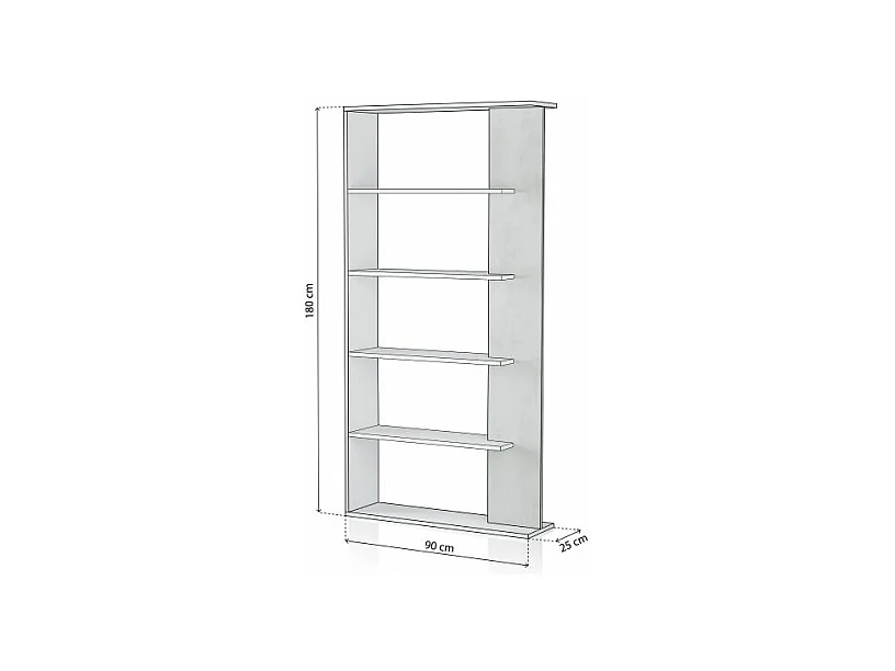 Estantería Opal Blanco Artik (Blanco Mate) - Gris Cemento