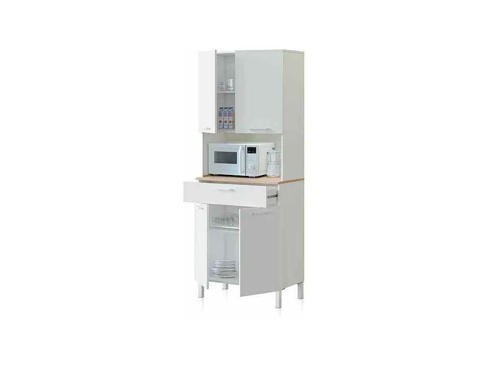 Alacena cocina Colin 4 Puertas Blanco Artik (Blanco Mate) - Roble Canadian