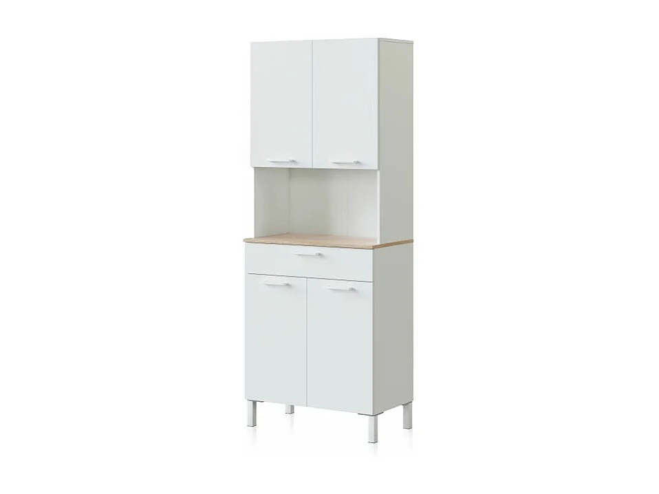 Alacena cocina Colin 4 Puertas Blanco Artik (Blanco Mate) - Roble Canadian