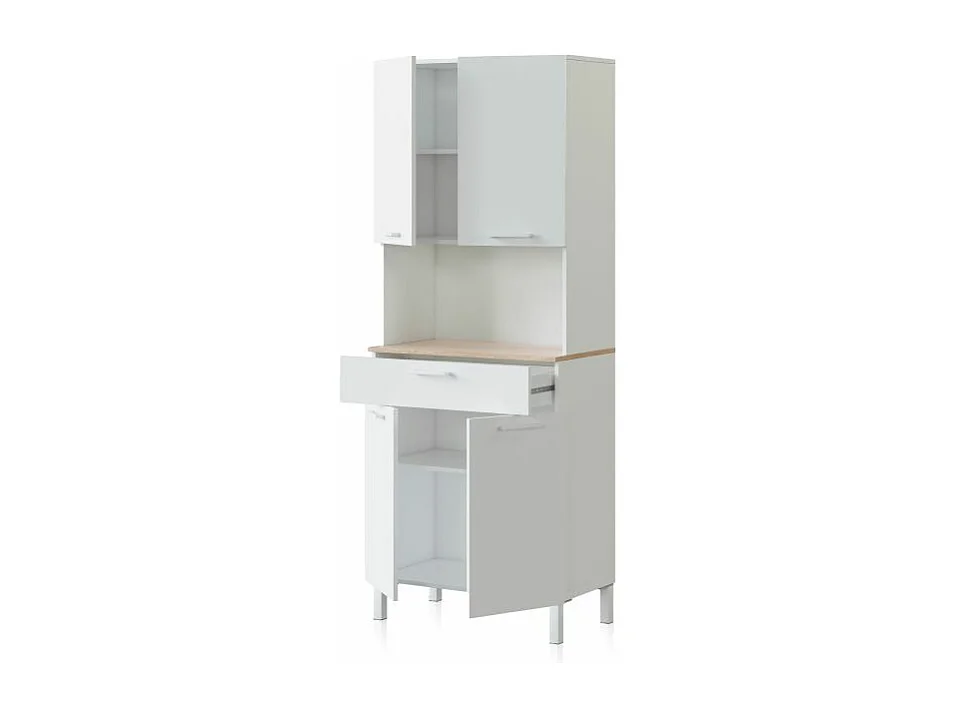 Alacena cocina Colin 4 Puertas Blanco Artik (Blanco Mate) - Roble Canadian
