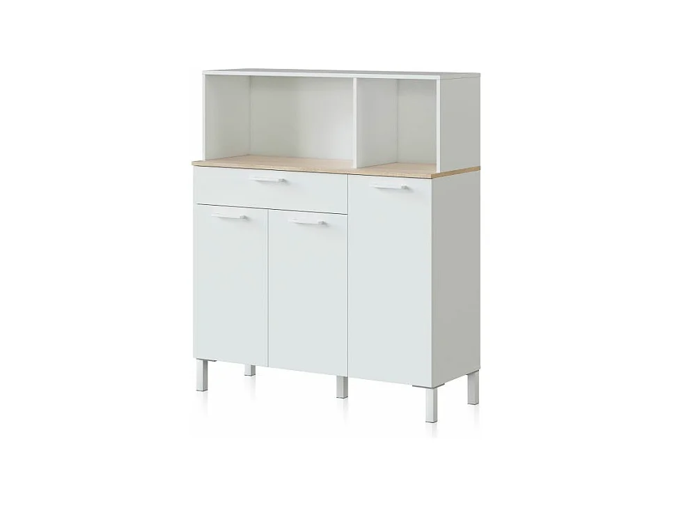Alacena cocina Colin 3 Puertas Blanco Artik (Blanco Mate) - Roble Canadian