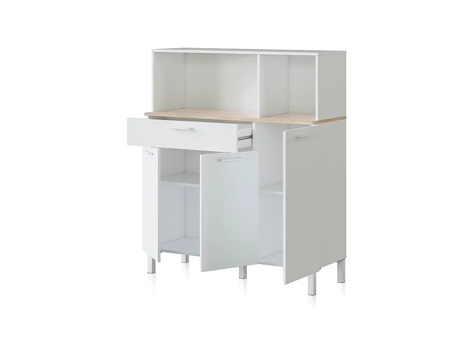 Alacena cocina Colin 3 Puertas Blanco Artik (Blanco Mate) - Roble Canadian