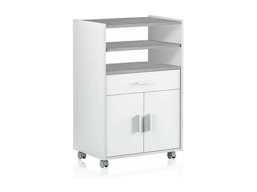 Mueble microondas Stella Blanco Artik (Blanco Mate) - Gris Cemento