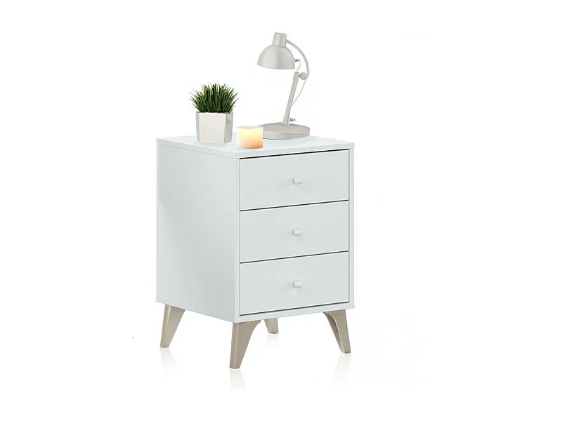 Mesita de noche Iconic Blanco Artik (Blanco Mate)