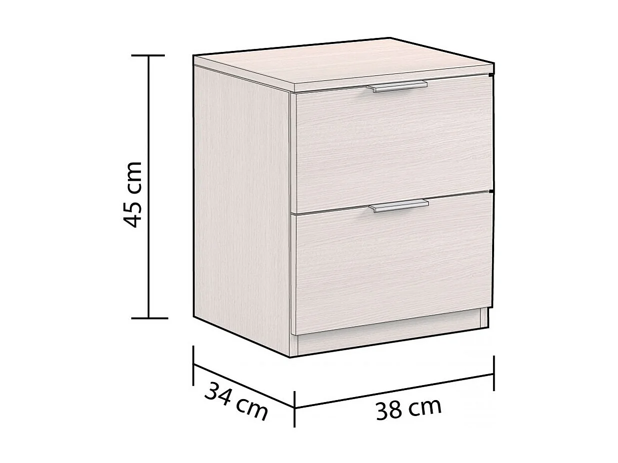 Mesita de noche Andra Roble
