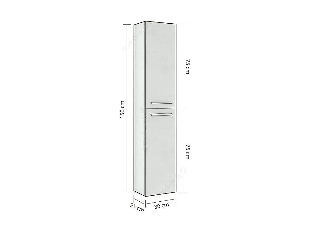Columna de baño Osvak 2 puertas Cemento