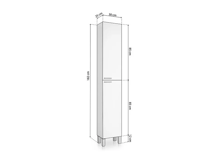 Columna de baño Inspire 2 puerta Blanco Brillo