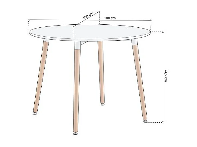 Mesa de comedor redonda Skandia Blanco - Madera de haya