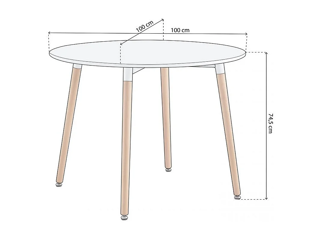 Mesa de comedor redonda Skandia Blanco - Madera de haya
