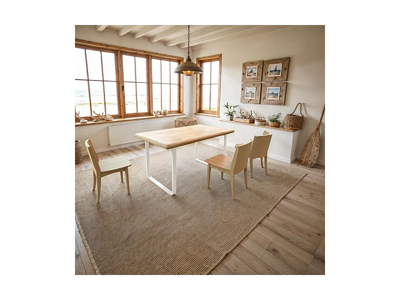 Mesa de comedor Haruna Blanco - Roble