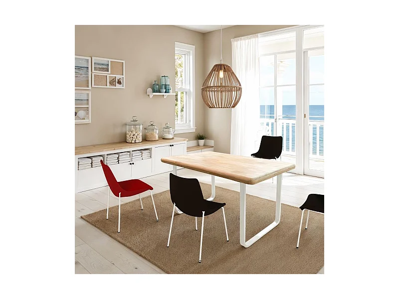 Mesa de comedor Haruna Blanco - Roble