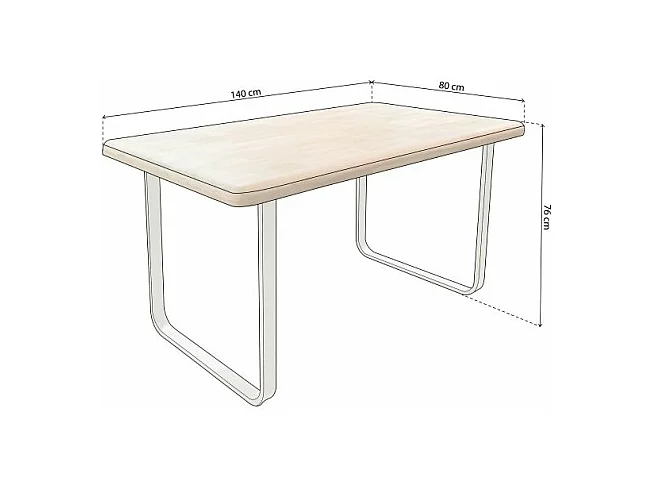 Mesa de comedor Haruna Blanco - Roble