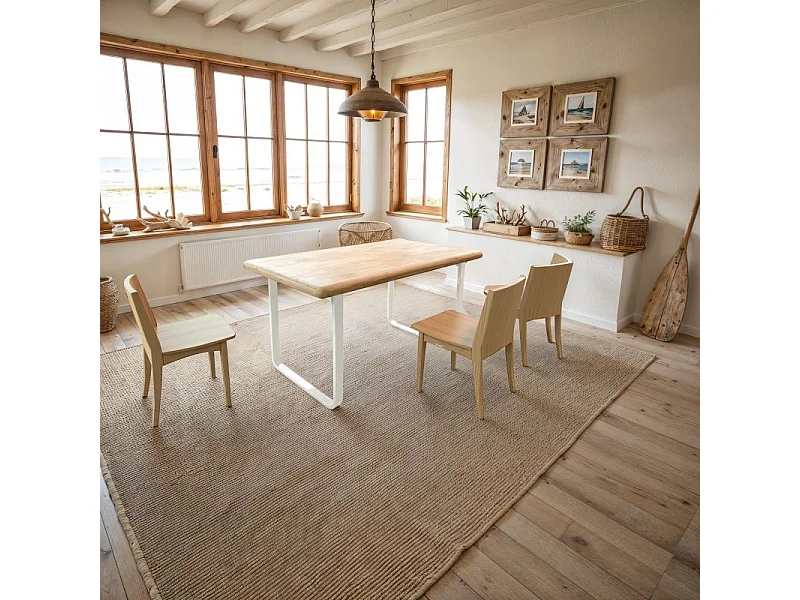 Mesa de comedor Haruna Blanco - Roble