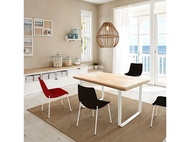 Mesa de comedor Haruna Blanco - Roble