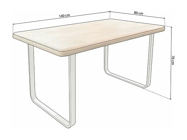 Mesa de comedor Haruna Blanco - Roble