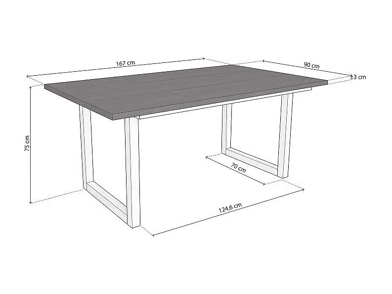 Mesa de comedor Altea 170 Negro Blanco