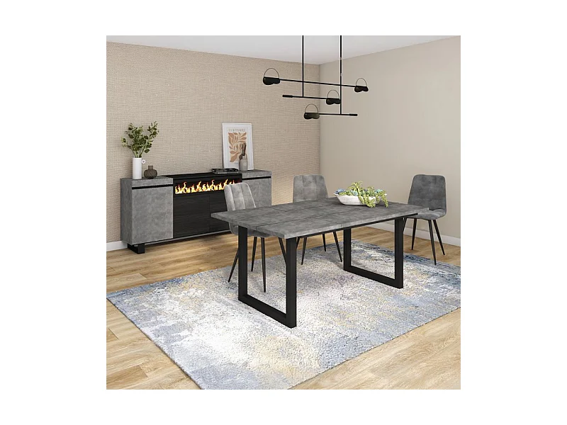 Mesa de comedor Altea 170 Cemento Negro
