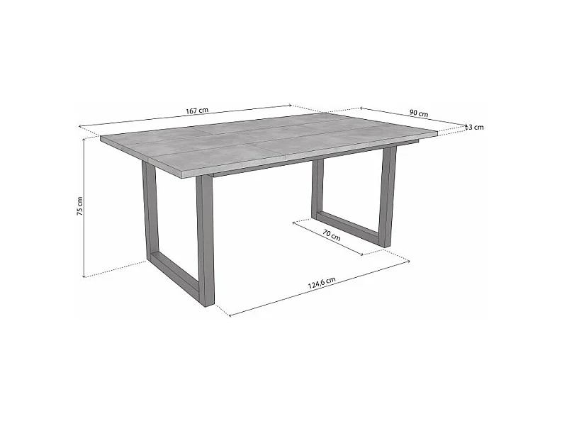 Mesa de comedor Altea 170 Cemento Negro