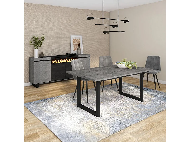 Mesa de comedor Altea 170 Cemento Negro