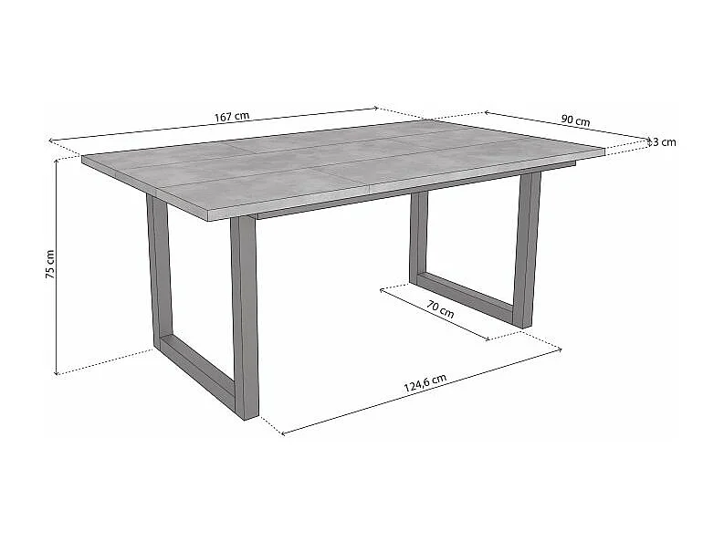 Mesa de comedor Altea 170 Cemento Negro