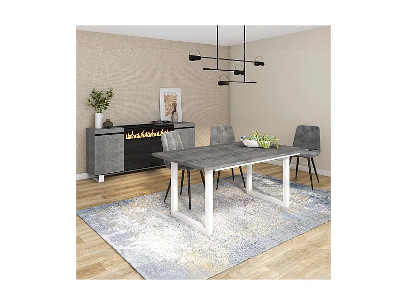 Mesa de comedor Altea 170 Cemento Blanco