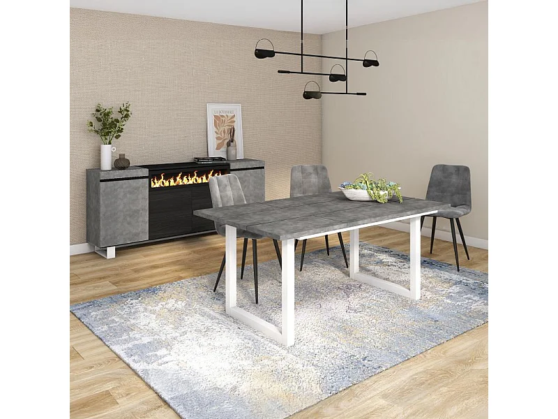 Mesa de comedor Altea 170 Cemento Blanco