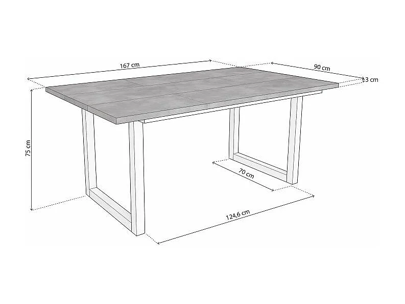 Mesa de comedor Altea 170 Cemento Blanco