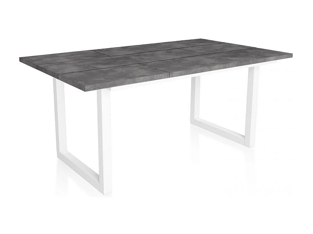 Mesa de comedor de estilo industrial en cementoy blanco 167x90 cm Altea Cemento Blanco