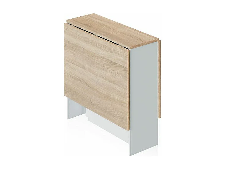 Mesa de comedor Nolix Blanco Artik (Blanco Mate) - Roble Canadian