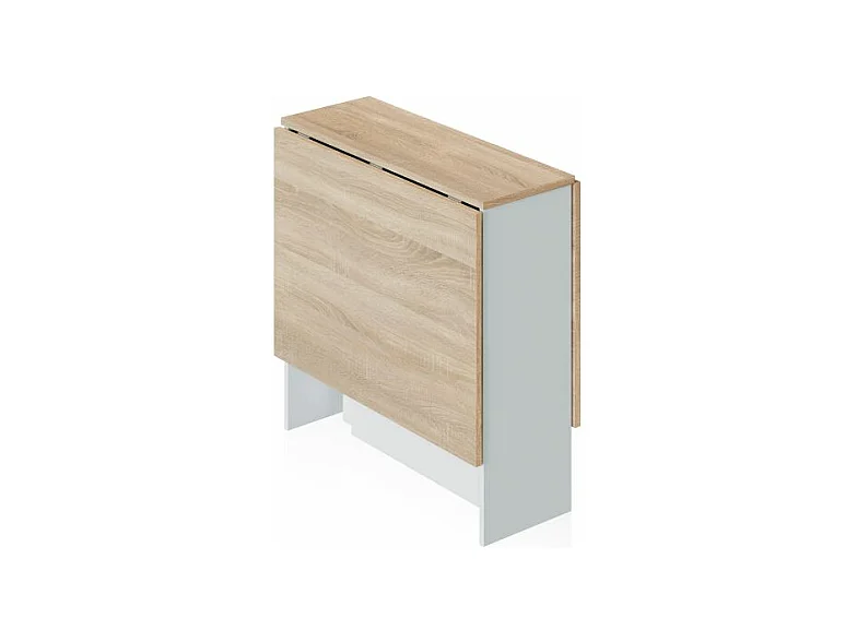 Mesa de comedor Nolix Blanco Artik (Blanco Mate) - Roble Canadian