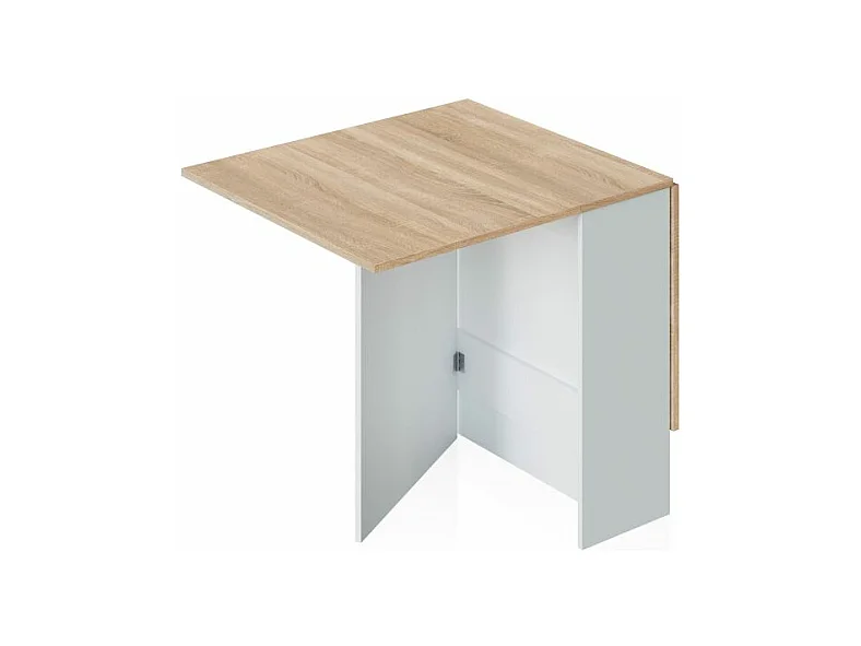 Mesa de comedor Nolix Blanco Artik (Blanco Mate) - Roble Canadian