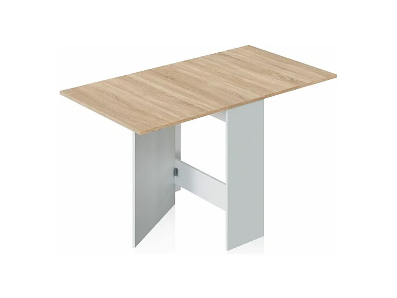 Mesa de comedor Nolix Blanco Artik (Blanco Mate) - Roble Canadian