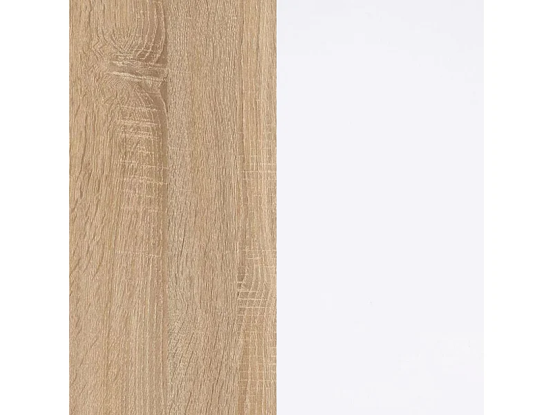 Mesa de comedor Nolix Blanco Artik (Blanco Mate) - Roble Canadian