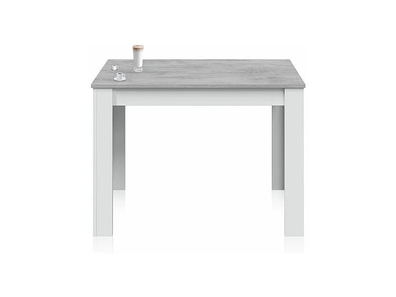 Mesa de comedor Dina Blanco Artik (Blanco Mate) - Gris Cemento