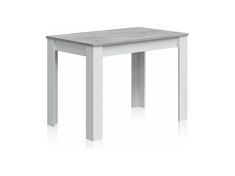 Mesa de comedor Dina Blanco Artik (Blanco Mate) - Gris Cemento