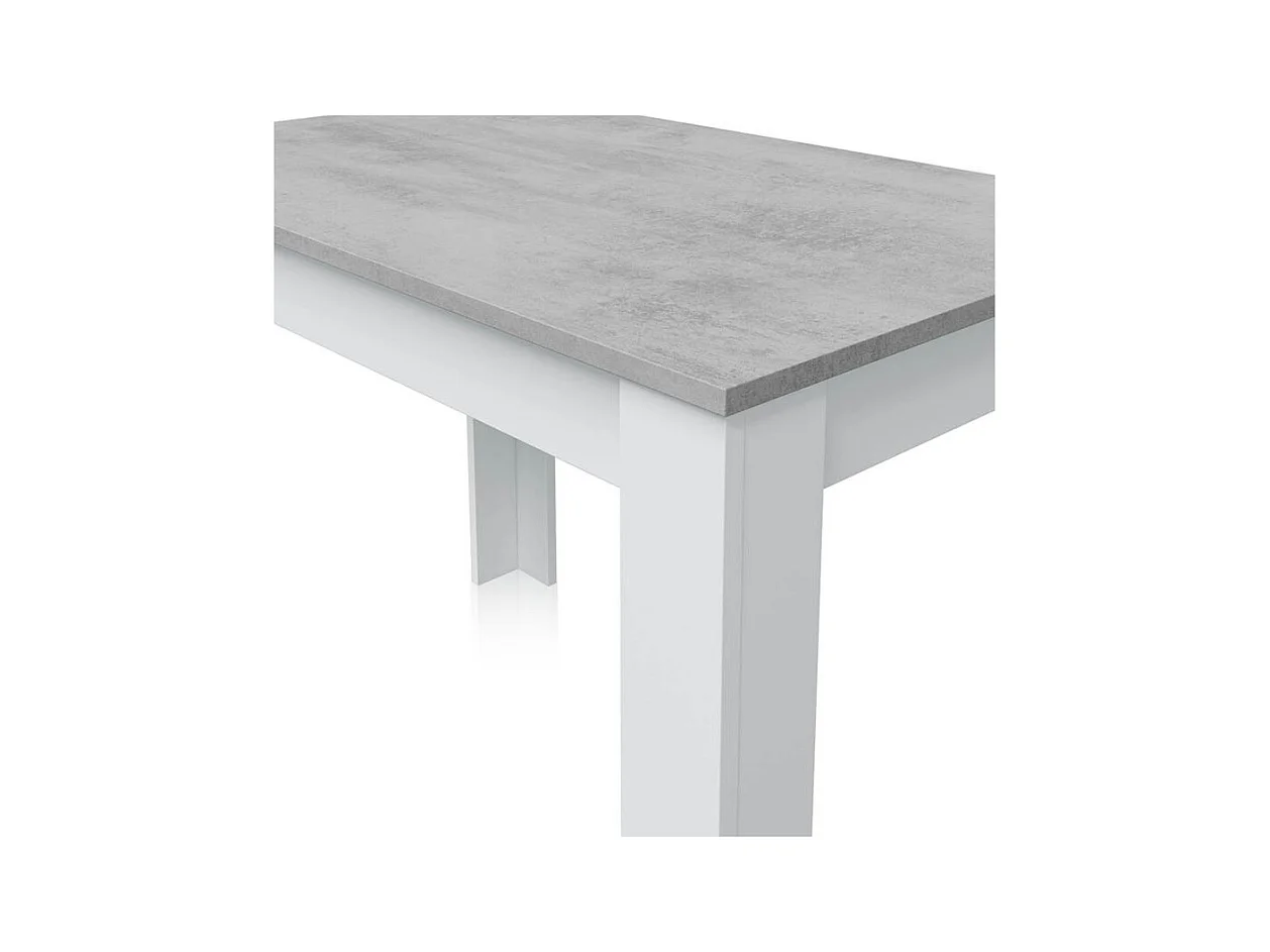 Mesa de comedor Dina Blanco Artik (Blanco Mate) - Gris Cemento