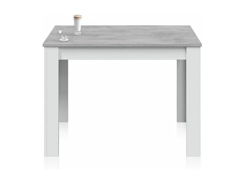 Mesa de comedor Dina Blanco Artik (Blanco Mate) - Gris Cemento