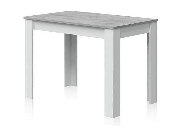 Mesa de comedor Dina Blanco Artik (Blanco Mate) - Gris Cemento