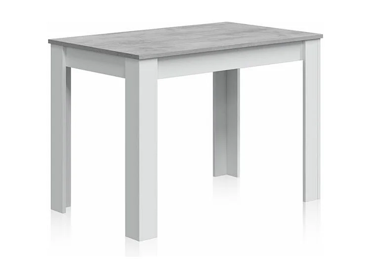 Mesa de comedor Dina Blanco Artik (Blanco Mate) - Gris Cemento