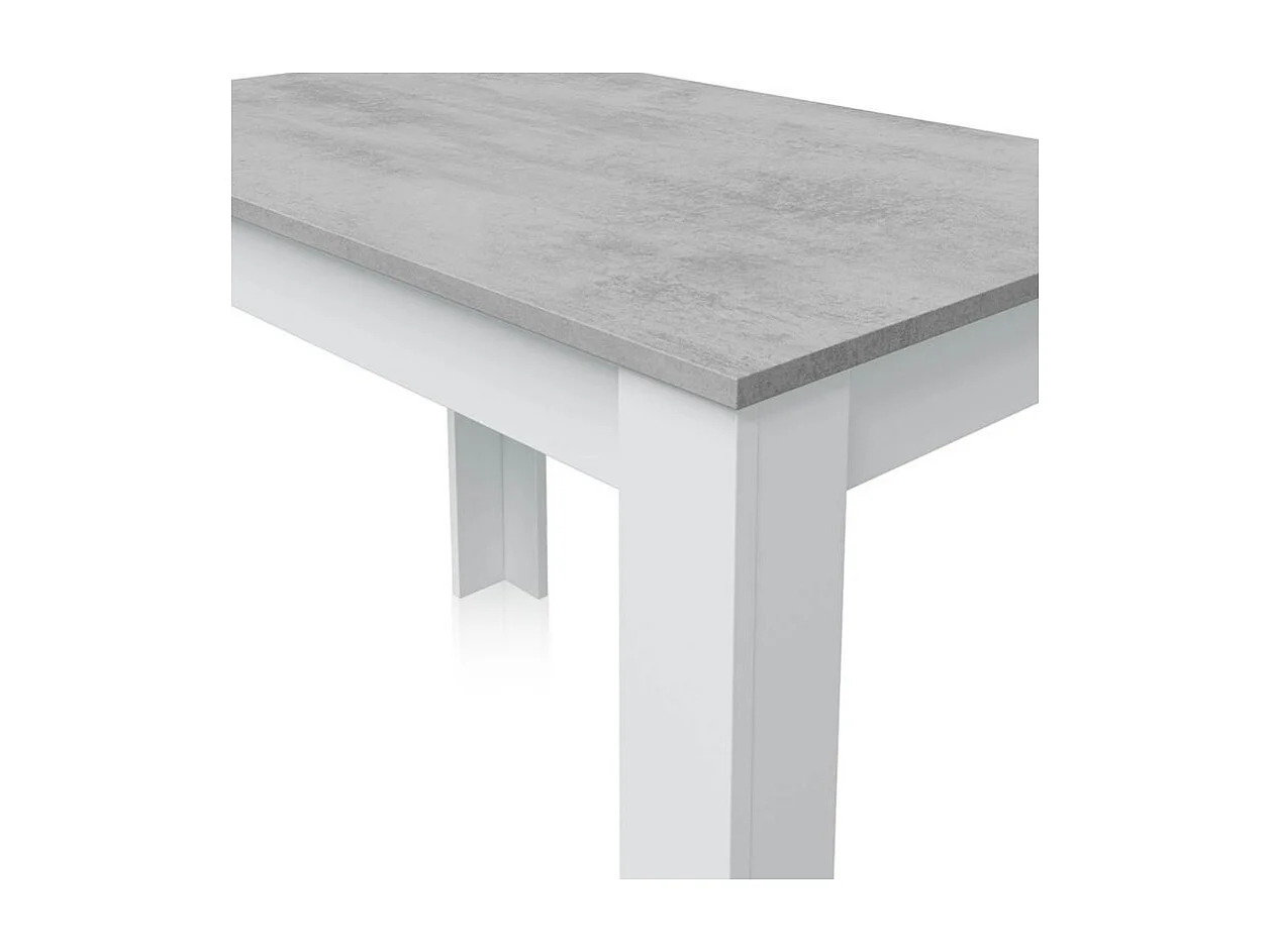 Mesa de comedor Dina Blanco Artik (Blanco Mate) - Gris Cemento