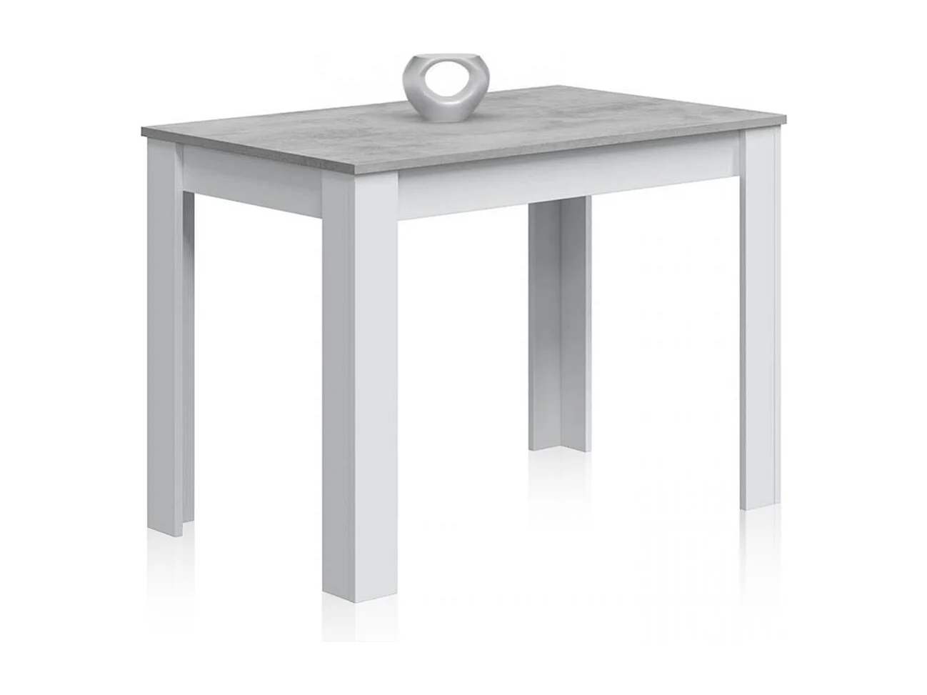 Mesa de jantar Dina Blanco Artik (Blanco Mate) - Gris Cemento