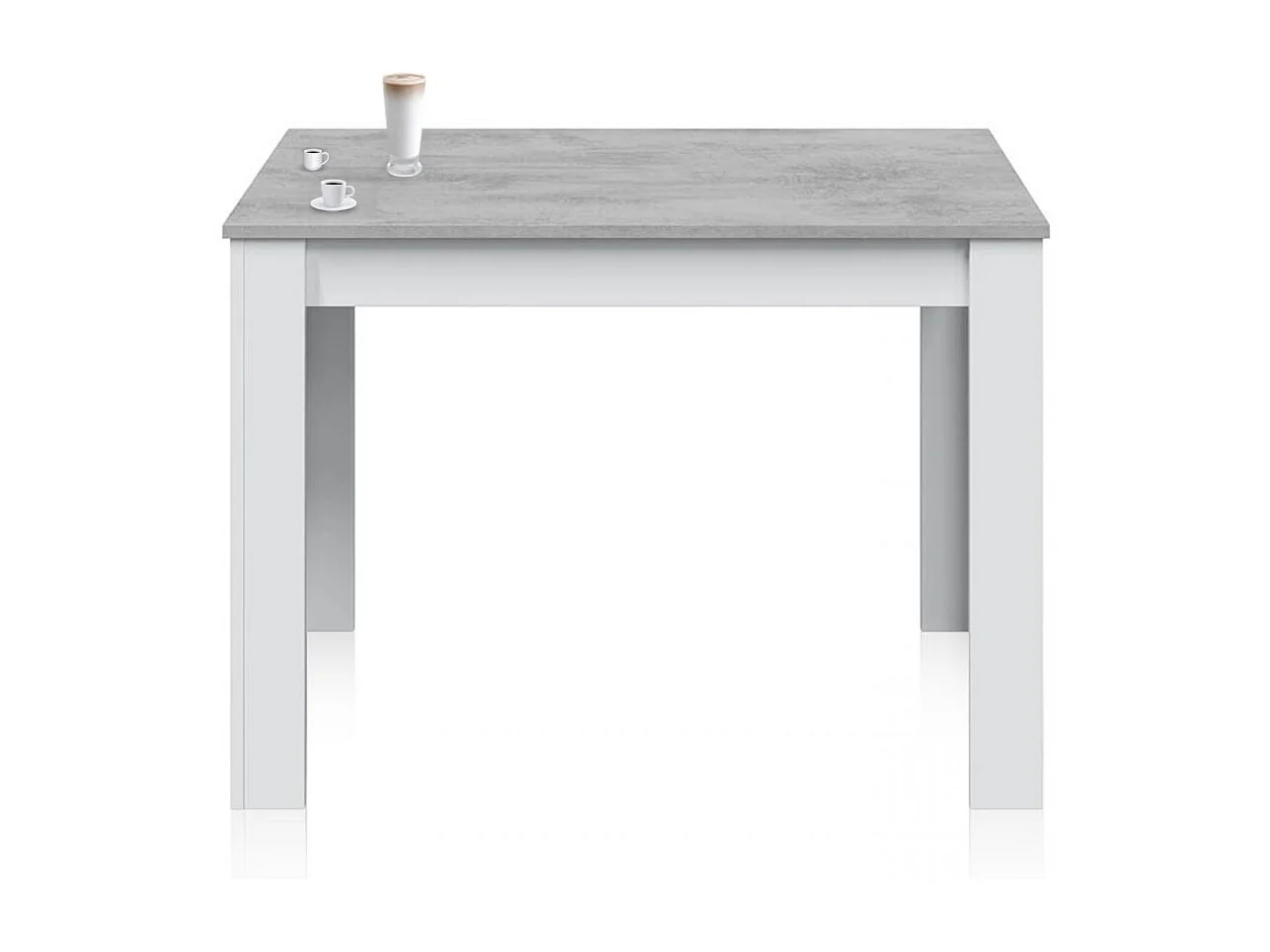 Mesa de jantar Dina Blanco Artik (Blanco Mate) - Gris Cemento