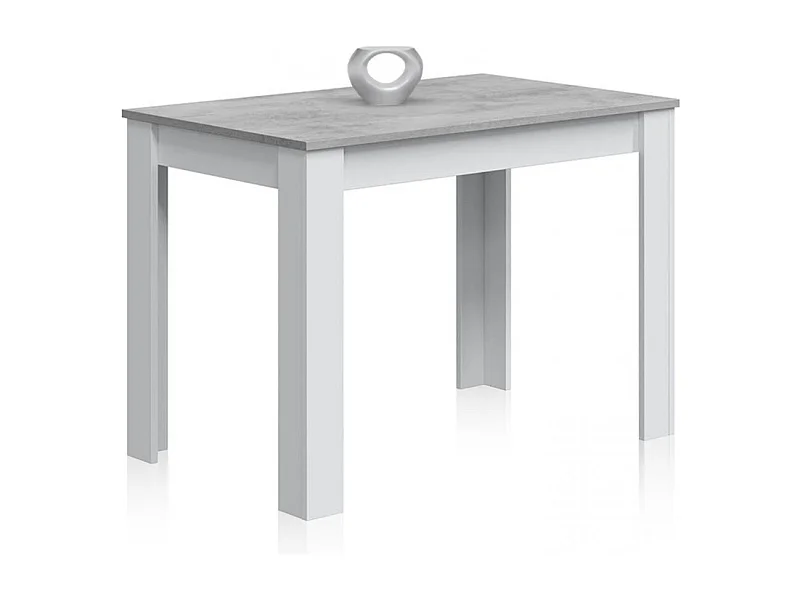 Mesa de jantar Dina Blanco Artik (Blanco Mate) - Gris Cemento