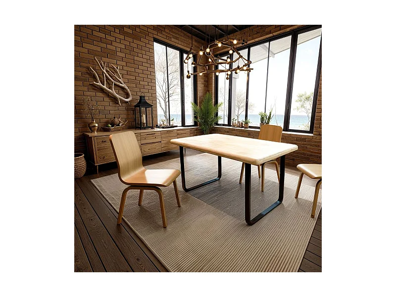 Mesa de comedor Haruna Negro - Roble