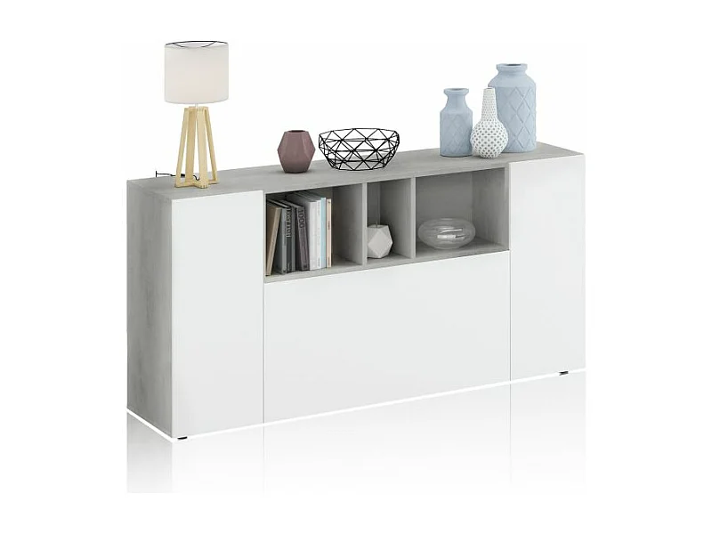 Aparador Coup Blanco Artik (Blanco Mate) - Gris Cemento