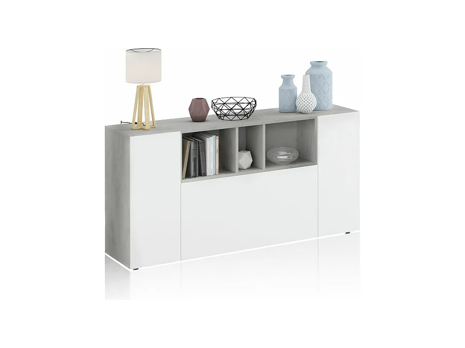 Aparador Coup Blanco Artik (Blanco Mate) - Gris Cemento